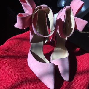 Pink Bow High Heels